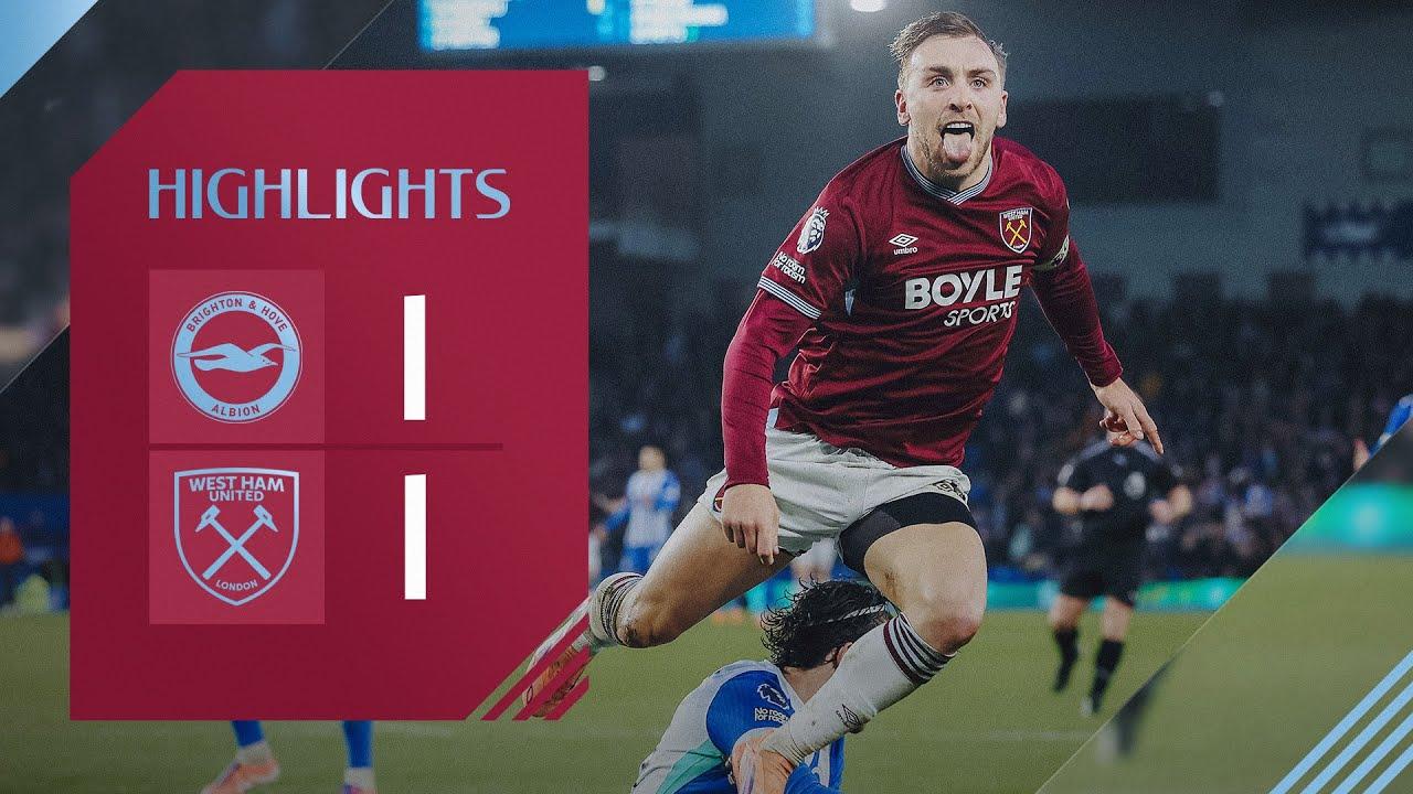 Bowen On Target In Away Point ⚒️ | Brighton 1-1 West Ham | Premier League Highlights