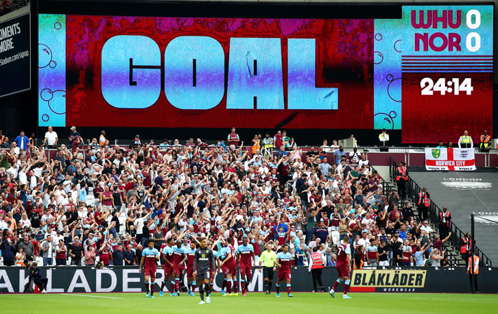 Goal logo on big screen at London Stadium