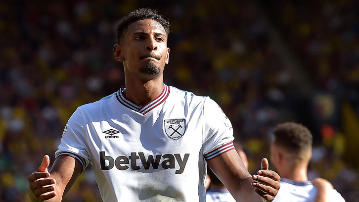 Sebastien Haller celebrates at Watford