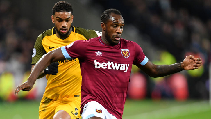 Michail Antonio in action against Brighton & Hove Albion