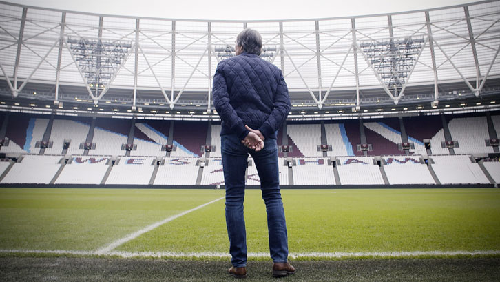 Billy Bonds surveys the stand named in his honour