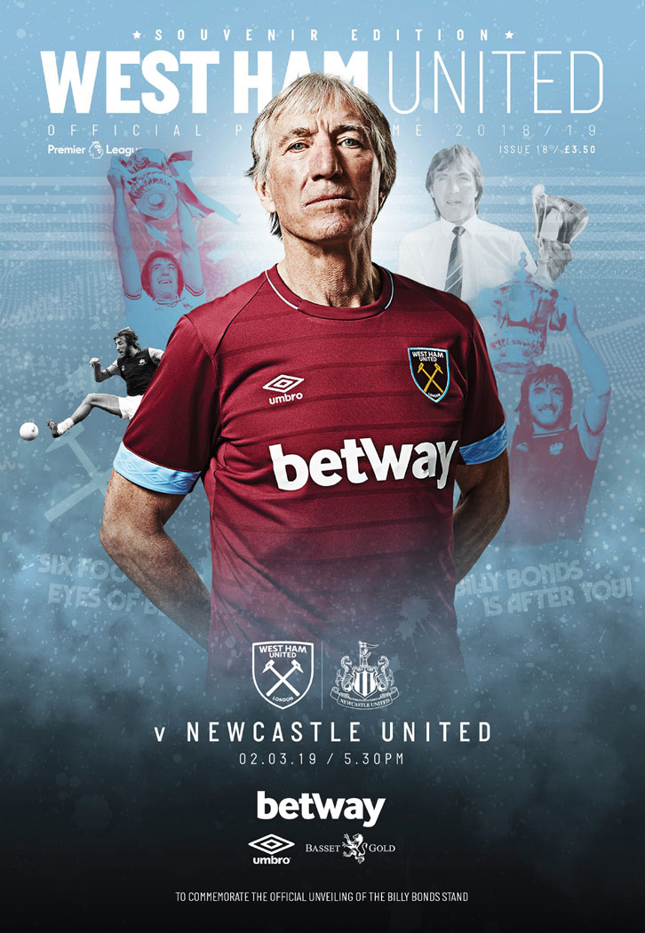 Billy Bonds adorns the cover of the Official Programme