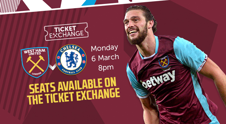 Chelsea tickets available on Ticket Exchange! | West Ham United