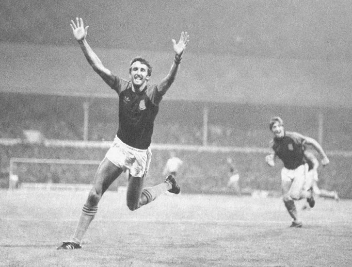 David Cross celebrates his four-goal show against Tottenham
