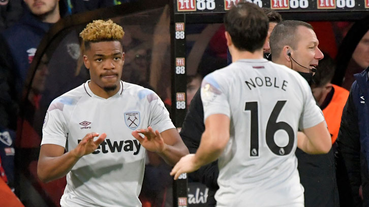 Grady Diangana replaces Mark Noble at AFC Bournemouth