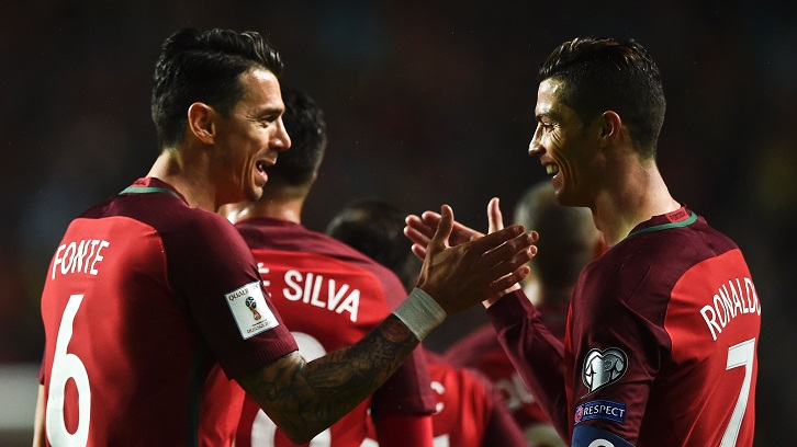 Jose Fonte with Cristiano Ronaldo