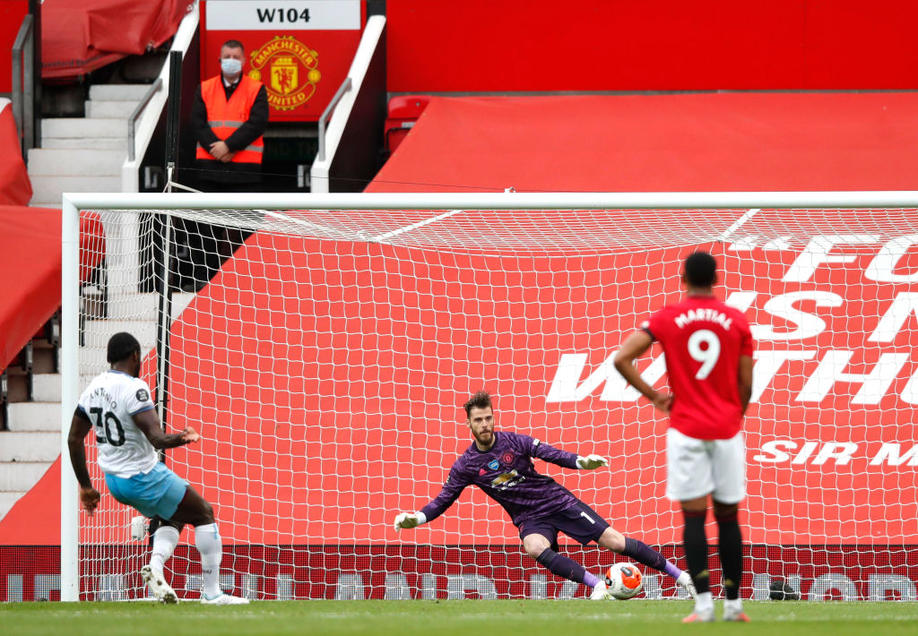 Michail Antonio scores at Old Trafford