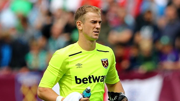 West Ham United catch England goalkeeper Joe Hart West Ham United