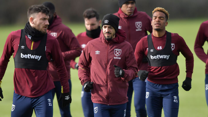 Manuel Lanzini in training at Rush Green
