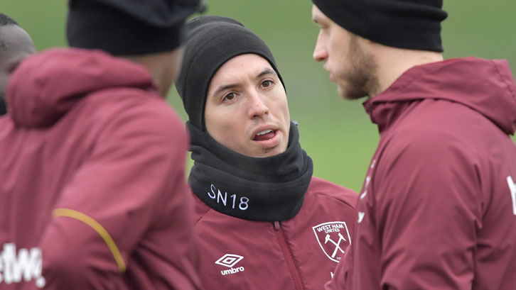 Samir Nasri in training at Rush Green