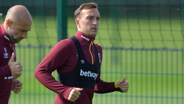 Mark Noble in training at Rush Green