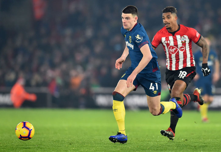 Declan Rice was in impressive form in Thursday's win at Southampton