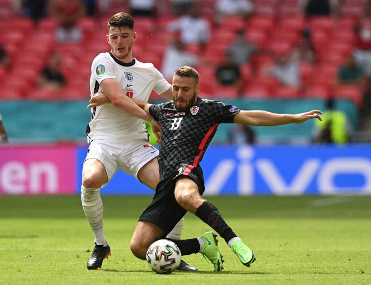 Vlasic and Rice in action at Euro 2020