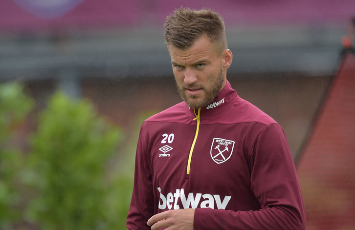 Andriy Yarmolenko on the training pitch at Rush Green