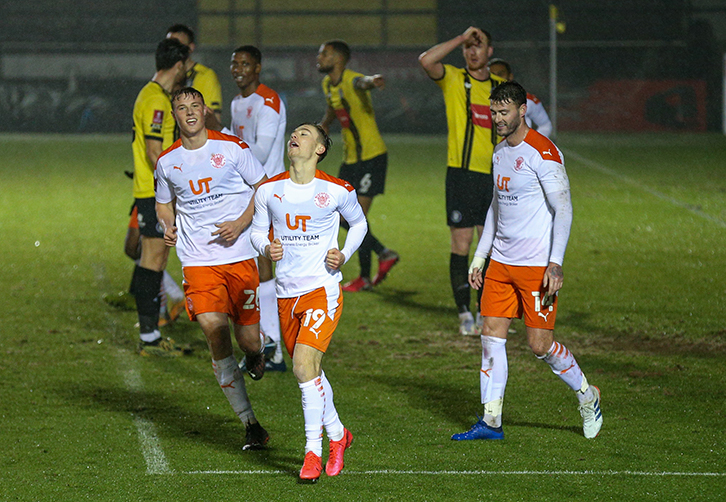Dan Kemp (No19) celebrates his first-ever FA Cup goal