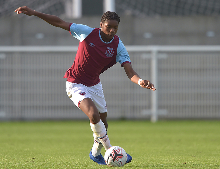 Jamal Baptiste in action for West Ham Under-23s
