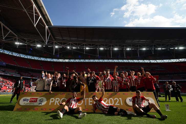 Brentford won promotion to the Premier League at Wembley Stadium in May